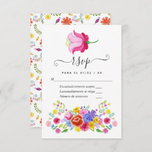 Watercolor Floral espanhola Fiesta Weding RSVP Car