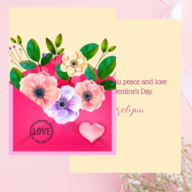 Watercolor Floral Friendship Valentine's Day Card (Criador carregado)
