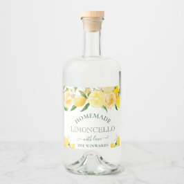 Watercolor Floral Lemons Homemade Limoncello