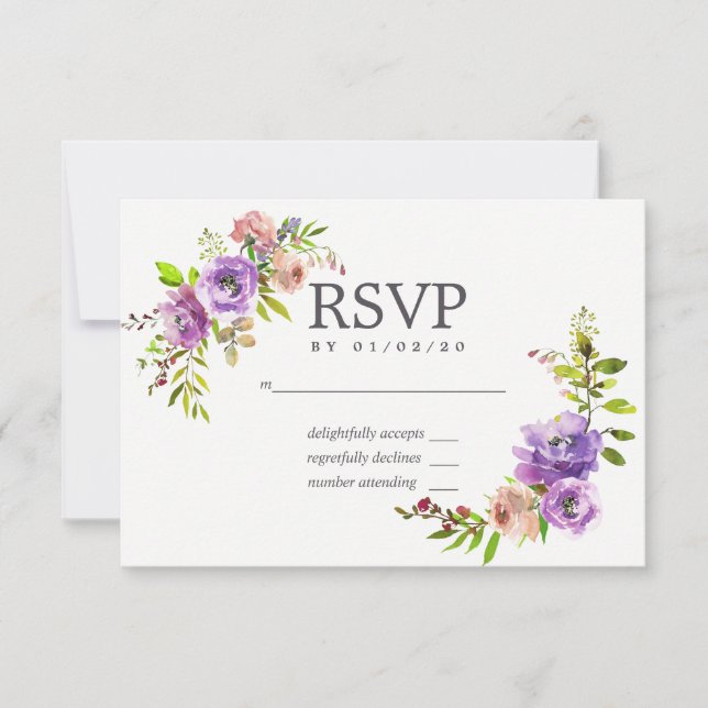 Watercolor Floral RSVP (Frente)
