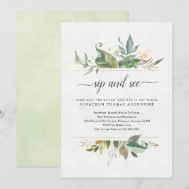 Watercolor Floral Sip & Consulte Convite