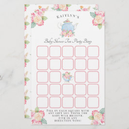Watercolor Floral Tea Party | Bingo Chá de fraldas