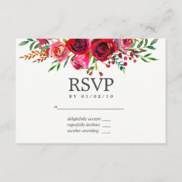 Watercolor Floral Wedding RSVP