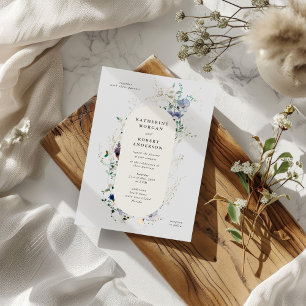 Watercolor Flores Selvagens Convite Para Casamento