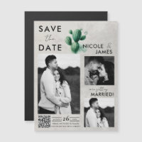 Watercolor Green Cactus Weding the Date