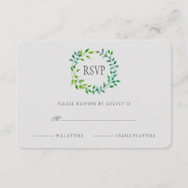Watercolor Green Leaf Wreath | RSVP