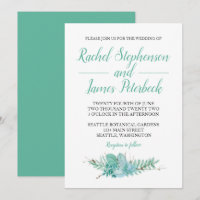 Watercolor Greenery Convite Botânico Para Casament