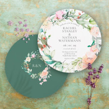Watercolor Greenery Floral Wedation Convite