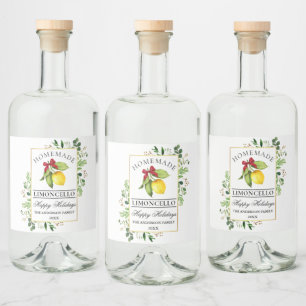 Watercolor Greenery Homemade Limoncello Holiday