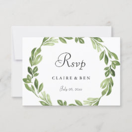 Watercolor Greenery Spring Weding Conite RSVP