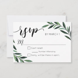 Watercolor Greenery Wedding RSVP