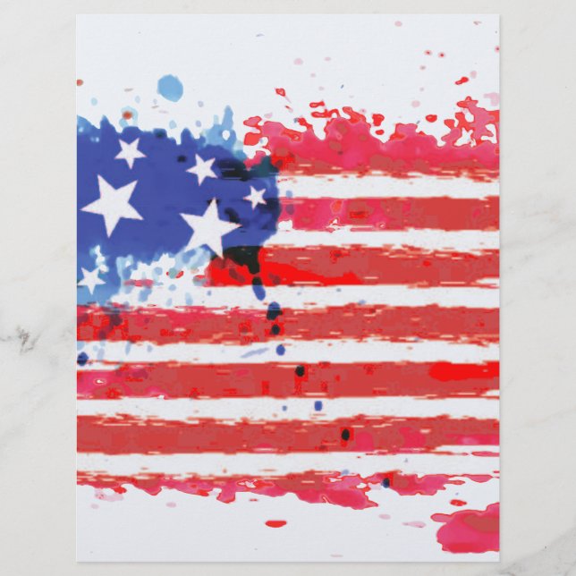 watercolor grunge American Flag (Frente)