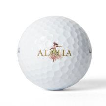 Watercolor Hula Girl Aloha Hawaii Golf Balls