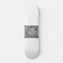 Watercolor Hummingbird Skateboard