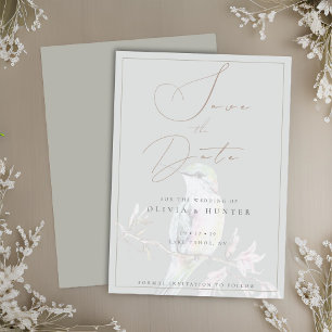 Watercolor Hummingbird Weding the Date Card