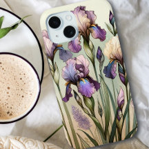 Watercolor Iris Birth Flower Para Fevereiro