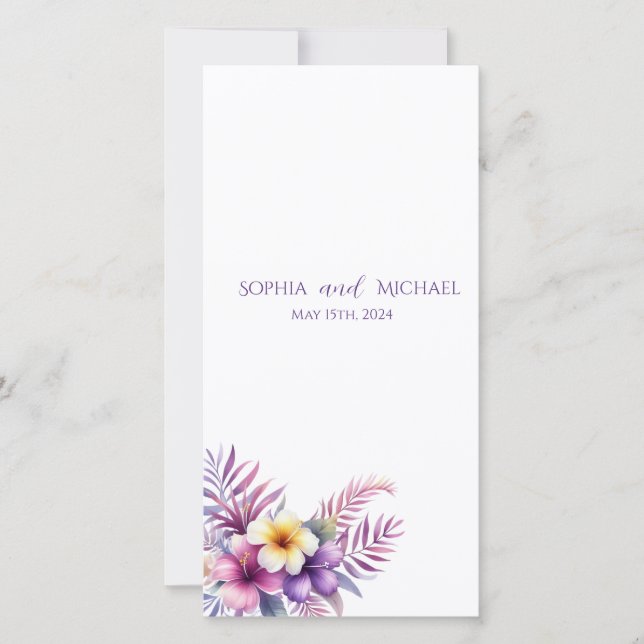 Watercolor Island Romance - Programa de Casamento- (Frente)