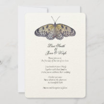 Watercolor Ivory Butterfly Convite Para Casamento