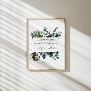 Watercolor John 1:14 poster de Natal