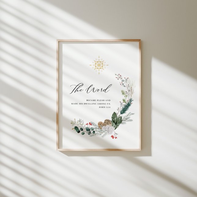Watercolor John 1:!4 poster de Natal (Criador carregado)