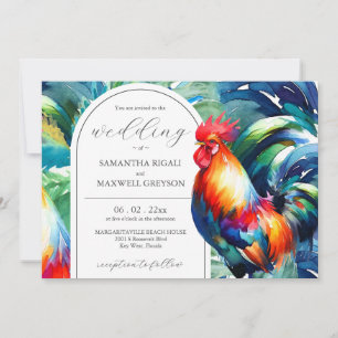 Watercolor Key West Flórida Convites para Casament