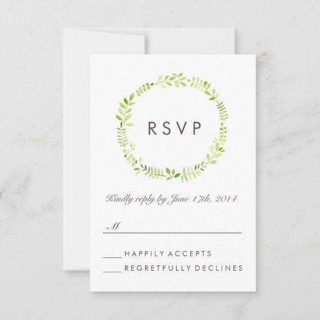 Watercolor Laurel RSVP (Frente)