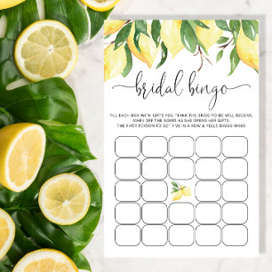 Watercolor Lemon Chá de panela Bingo