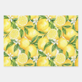 Watercolor Lemon Grove Seamless Pattern
