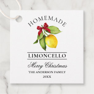 Watercolor Lemon Homemade Limoncello — Etiqueta de