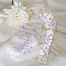 Watercolor Lilac Flowers Arch First Communes