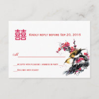 Watercolor Love Birds Chinês Xi RSVP