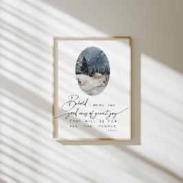 Watercolor Luke 2:10 poster de Natal