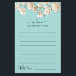Watercolor Magnolia Advice for Bride Card<br><div class="desc">Aconselhamento para a noiva apresentar creme de aquarela e magnólias douradas sobre a escolha do fundo azul-claro-de-ovo ou robins.</div>
