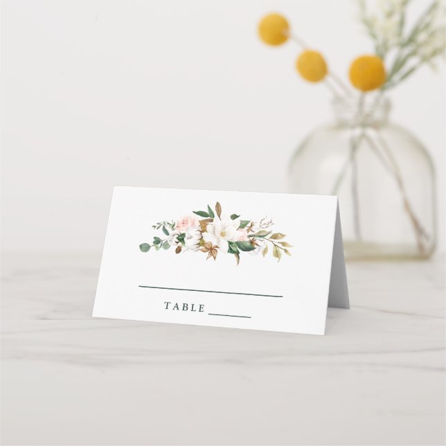 Watercolor Magnolia - Cartão de Escolta de Convite (Frente)