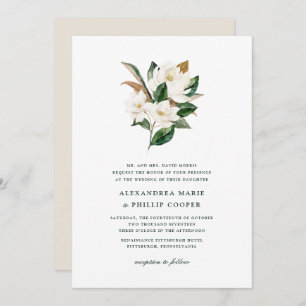 Watercolor Magnolia Convite Para Casamento