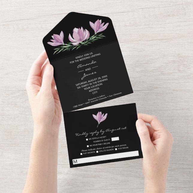 Watercolor Magnolia Floral Wedding (Tearaway)