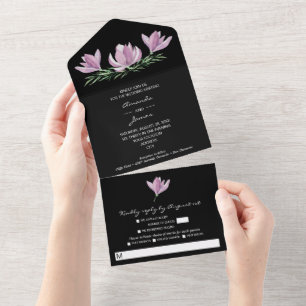 Watercolor Magnolia Floral Wedding