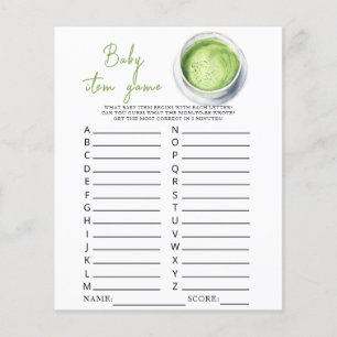 Watercolor Matcha chá de fraldas Bebê Jogo