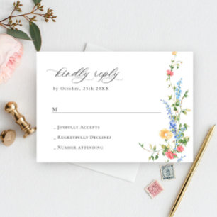 Watercolor Meadow Wildflower Bohemian Wedhén RSVP