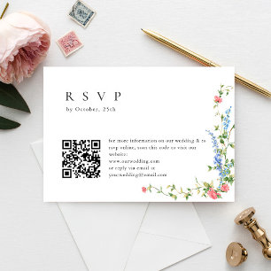 Watercolor Meadow Wildflower Bohemian Wedhén RSVP