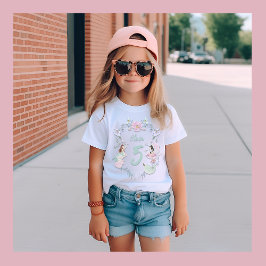 Watercolor Mermaid Birthday Name e Year T-Shirt