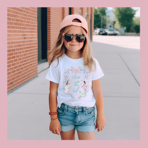 Watercolor Mermaid Birthday Name e Year T-Shirt