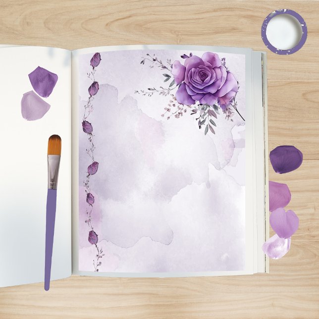 Watercolor Morada Scrapbook Paper (Criador carregado)