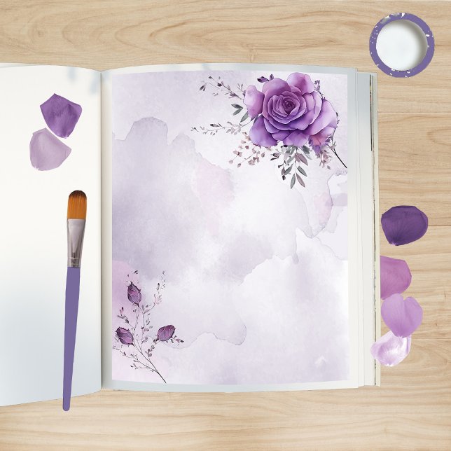 Watercolor Morada Scrapbook Paper (Criador carregado)
