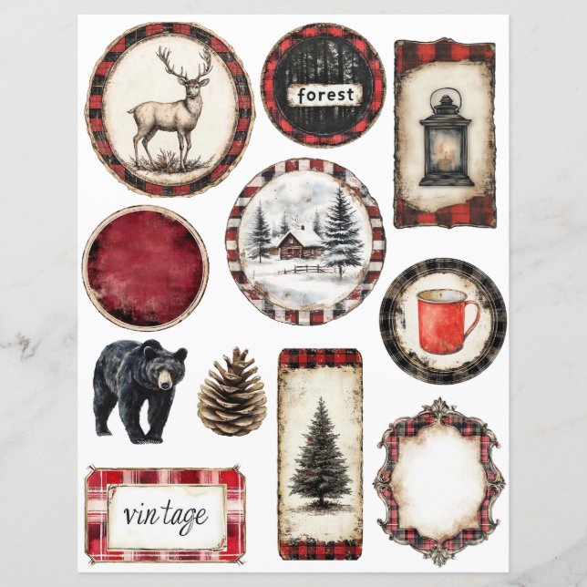 Watercolor Natal Holiday Season Ephemera Lg (Frente)