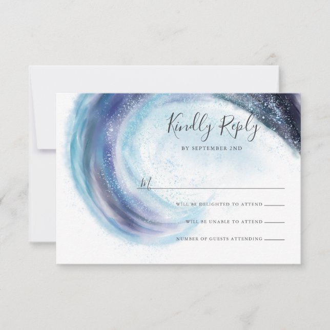 Watercolor Ocean Wave RSVP (Frente)