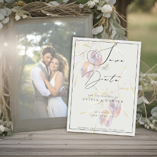 Watercolor Olive Branch Wedding Salvar o Cartão de
