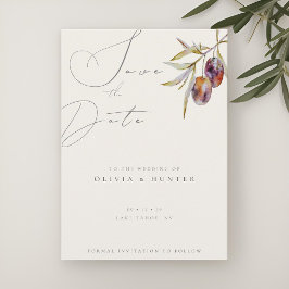 Watercolor Olive Branch Wedding Salvar o Cartão de