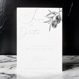 Watercolor Olive Branch Wedding Salvar o Cartão de