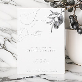 Watercolor Olive Branch Wedding Salvar o Cartão de